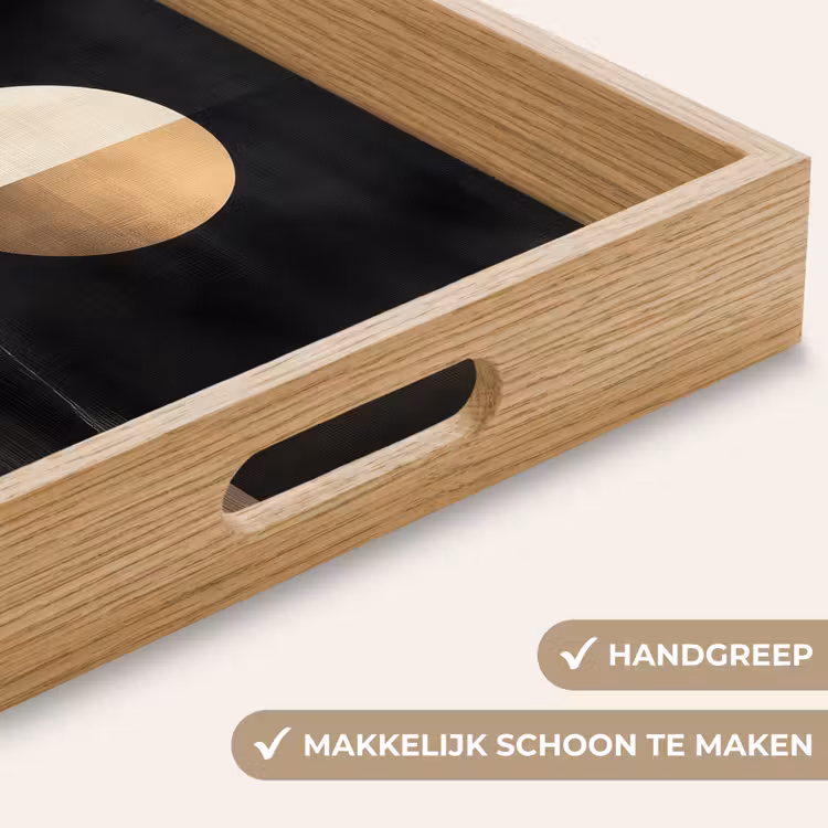Maan - Cirkel - Goud Dienblad Rechthoek middel -USP_HandgreepNL