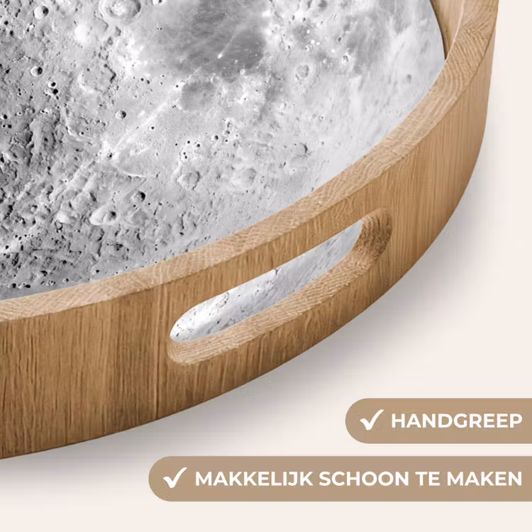 Dienblad - Maan - Kraters - Ruimte - Maan - Kraters - Ruimte Dienblad Rond middel