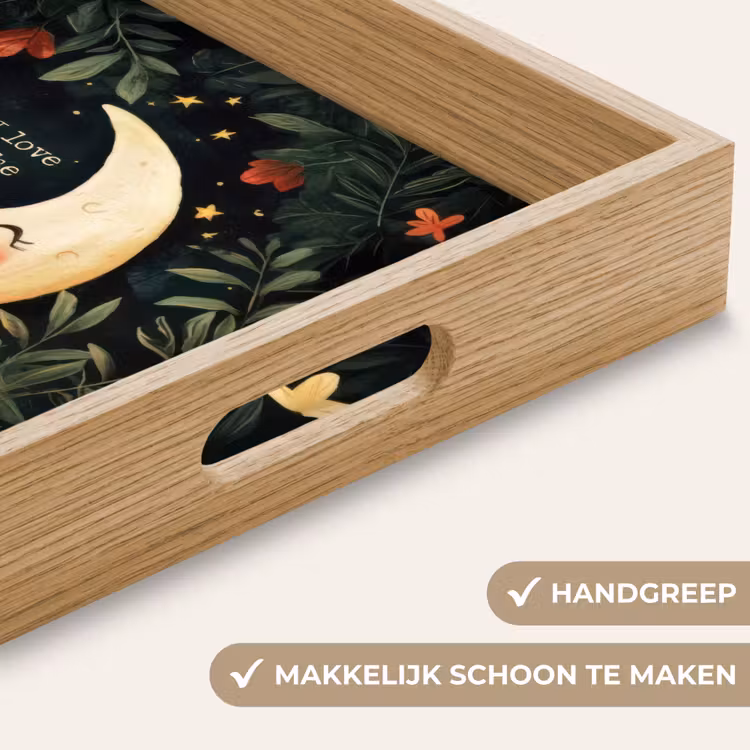 Maan - Quote - Bloemen - Sterren Dienblad Rechthoek middel -USP_HandgreepNL