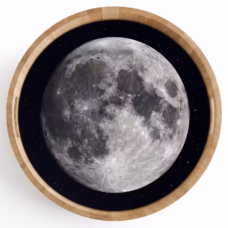 Dienblad - Maan - Sterren - Ruimte - Maan - Sterren - Ruimte Dienblad Rond middel