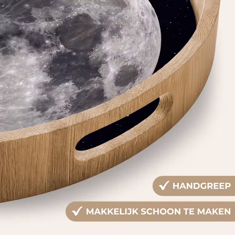 Dienblad - Maan - Sterren - Ruimte - Maan - Sterren - Ruimte Dienblad Rond middel