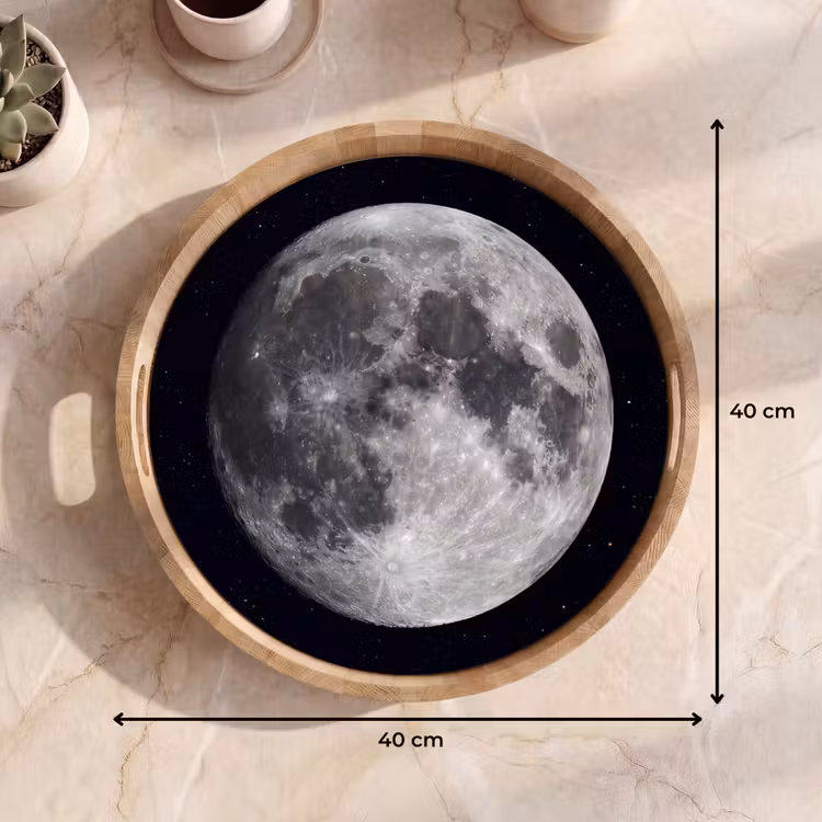 Dienblad - Maan - Sterren - Ruimte - Maan - Sterren - Ruimte Dienblad Rond middel