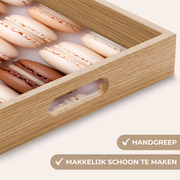 Macarons - Beige - Bruin Dienblad Rechthoek middel -USP_HandgreepNL