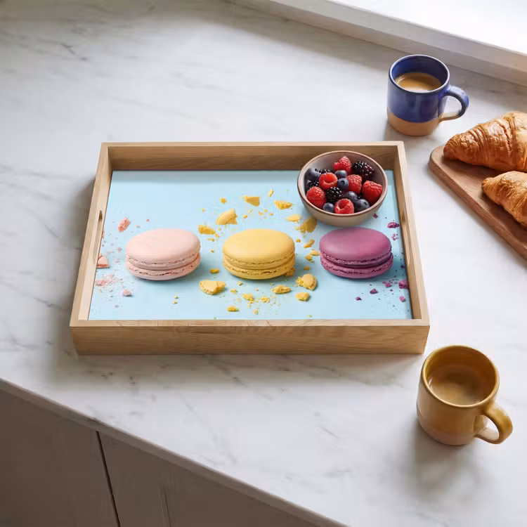 Macarons - Kleurrijk - Pastel Dienblad Rechthoek middel -sfeer2