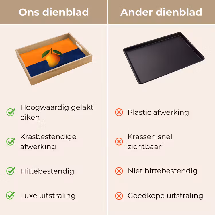 Mango - Vlakken - Bladeren - Oranje Dienblad Rechthoek middel -USP_VergelijkingNL