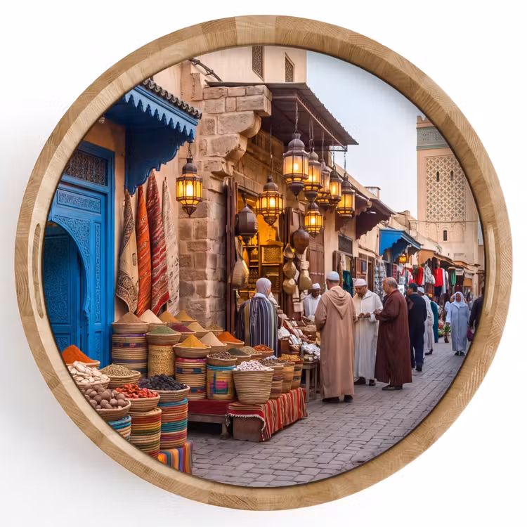 Dienblad - Markt - Oosters - Kleurrijk - Markt - Oosters - Kleurrijk Dienblad Rond middel