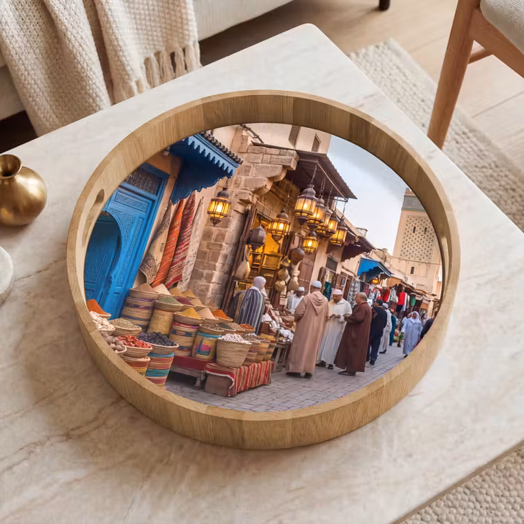 Dienblad - Markt - Oosters - Kleurrijk - Markt - Oosters - Kleurrijk Dienblad Rond middel