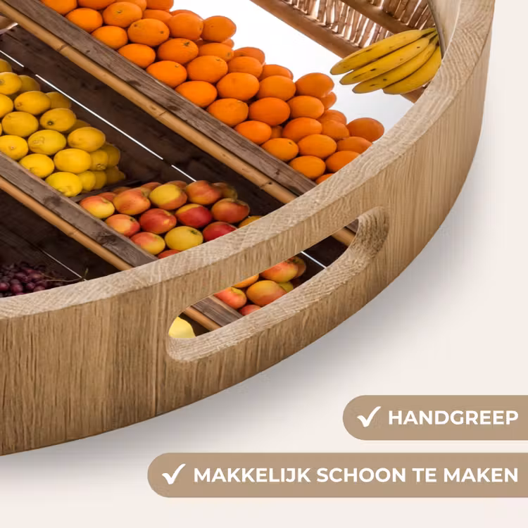 Dienblad - Marktkraam - Fruit - Vers - Marktkraam - Fruit - Vers Dienblad Rond middel