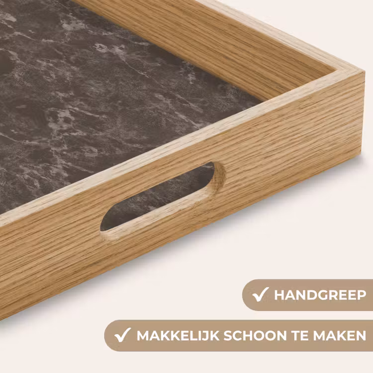 Marmer - Aders - Bruin Dienblad Rechthoek middel 911 -USP_HandgreepNL