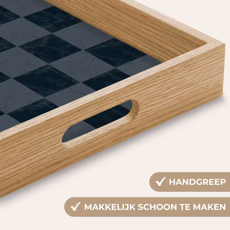 Marmer - Patroon - Antraciet Dienblad Rechthoek middel 911 -USP_HandgreepNL