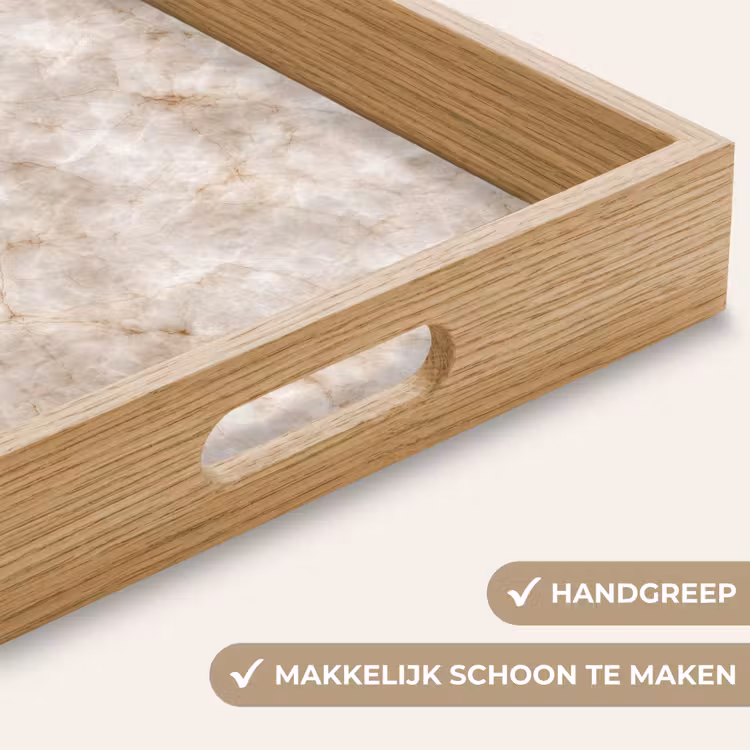 Marmer - Patroon - Klassiek Dienblad Rechthoek middel 911 -USP_HandgreepNL