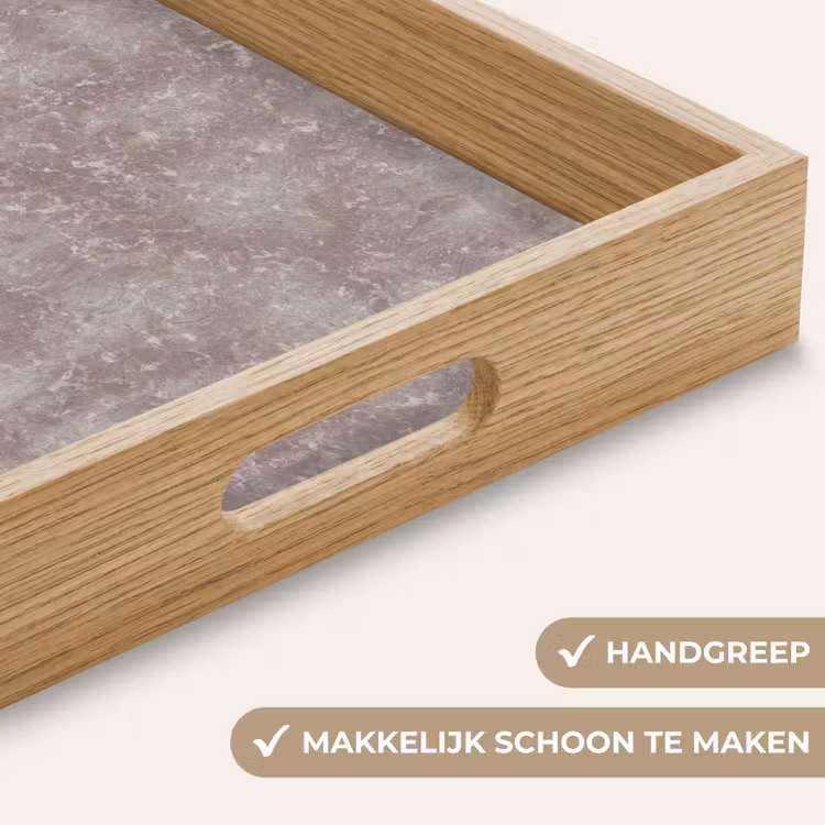 Marmer - Patroon - Mauve Dienblad Rechthoek middel 911 -USP_HandgreepNL