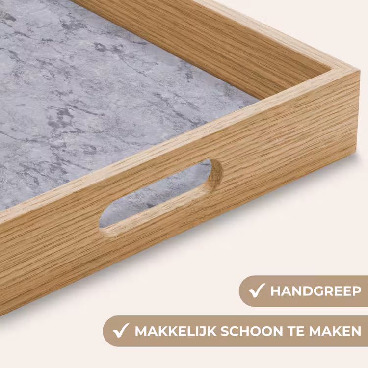 Marmerplaat - Patroon - Grijs Dienblad Rechthoek middel 911 -USP_HandgreepNL