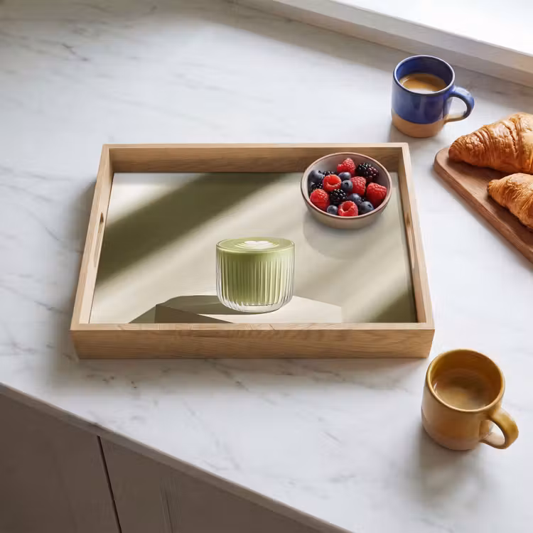 Matcha - Glas - Groen - Minimalistisch Dienblad Rechthoek middel -sfeer2