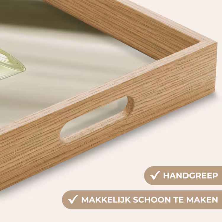Matcha - Glas - Groen - Minimalistisch Dienblad Rechthoek middel -USP_HandgreepNL
