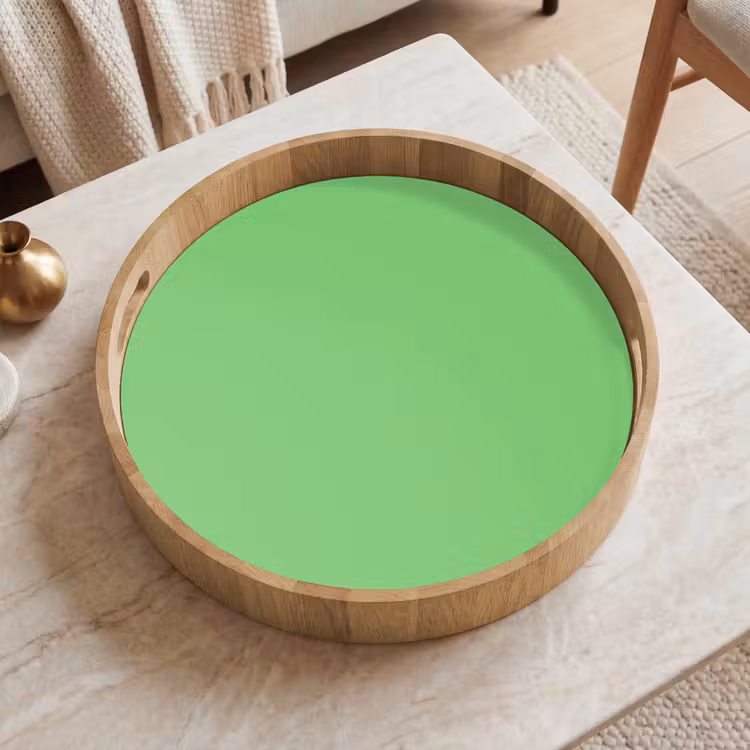 Meadow - Green - Groen Dienblad Rond middel 914 -sfeer1