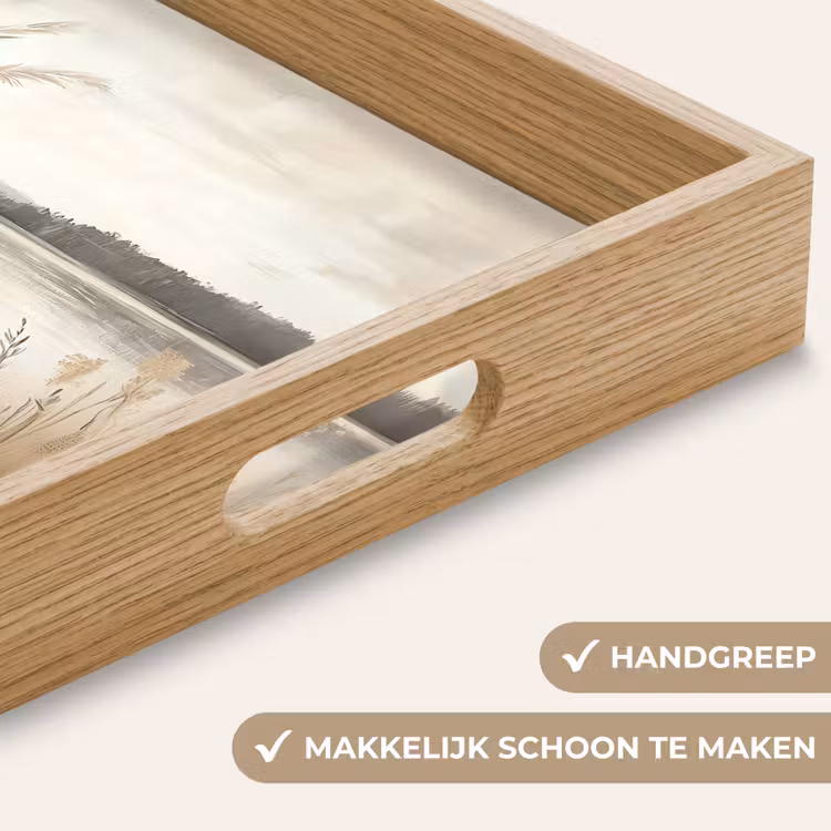 Meer - Water - Natuur - Beige Dienblad Rechthoek middel -USP_HandgreepNL