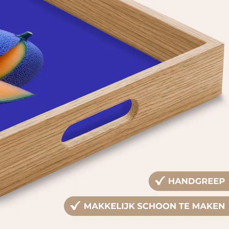 Meloen - Blauw - Oranje - Kunstzinnig Dienblad Rechthoek middel -USP_HandgreepNL