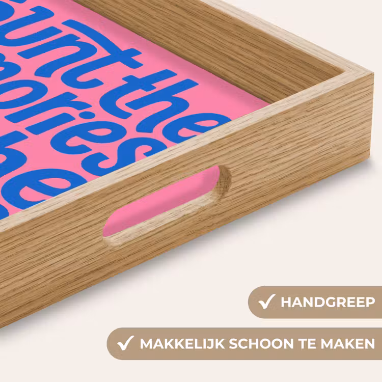 Memories - Roze - Blauw - Quote Dienblad Rechthoek middel -USP_HandgreepNL