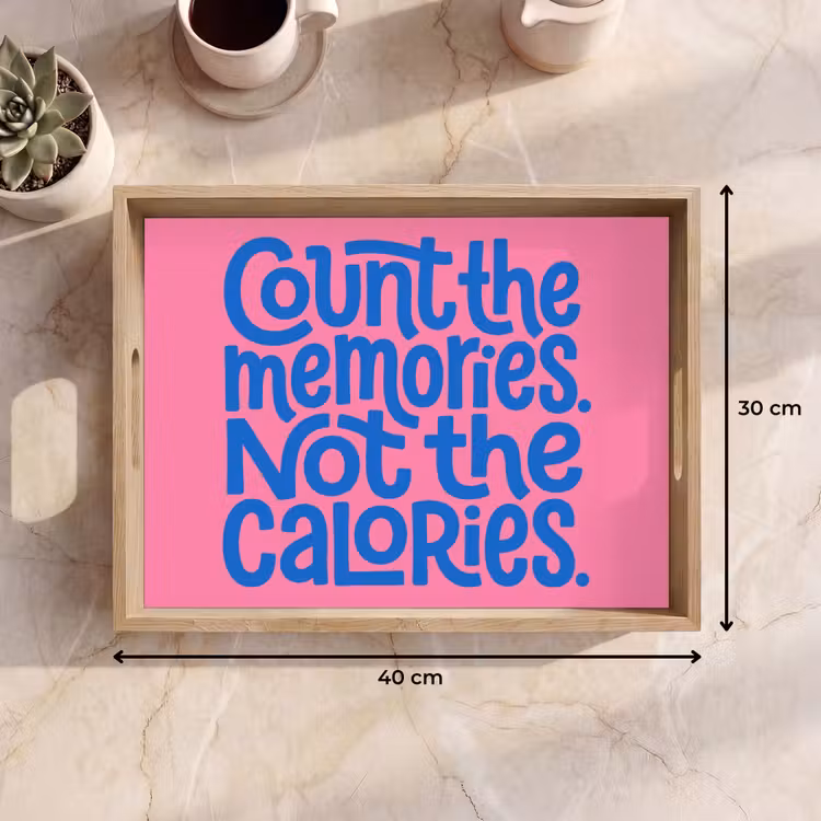 Memories - Roze - Blauw - Quote Dienblad Rechthoek middel -USP_Formaat