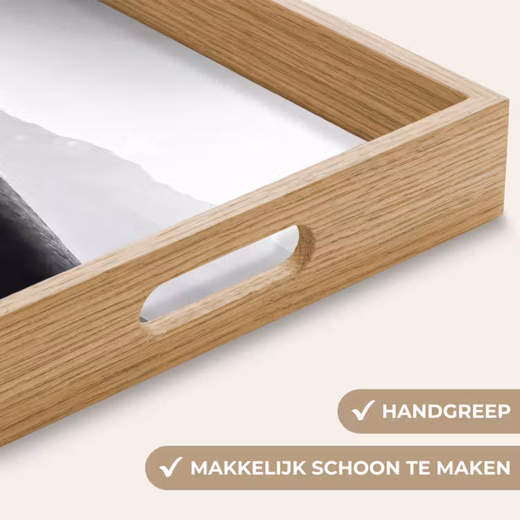 Mens - Kameel - Zandduin - Natuur - Monochroom Dienblad Rechthoek middel -USP_HandgreepNL