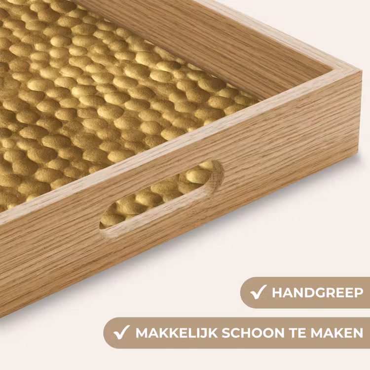 Metaal - Dynamisch - Goud Dienblad Rechthoek middel 911 -USP_HandgreepNL