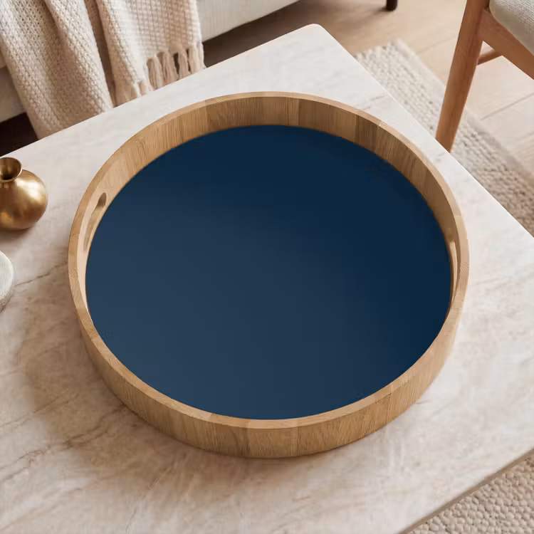 Midnight - Blue - Blauw Dienblad Rond middel 914 -sfeer1