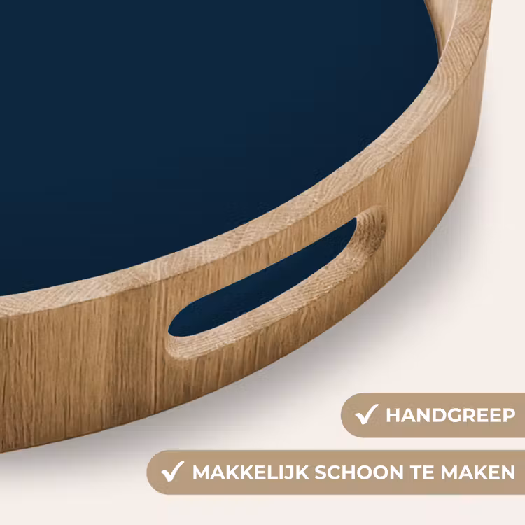 Midnight - Blue - Blauw Dienblad Rond middel 914 -USP_HandgreepNL