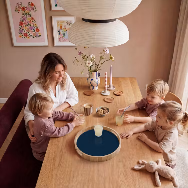 Midnight - Blue - Blauw Dienblad Rond middel 914 -sfeer4