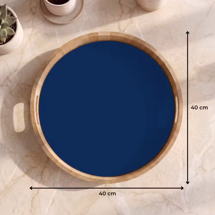 Midnight - Navy - Blauw Dienblad Rond middel 914 -USP_Formaat
