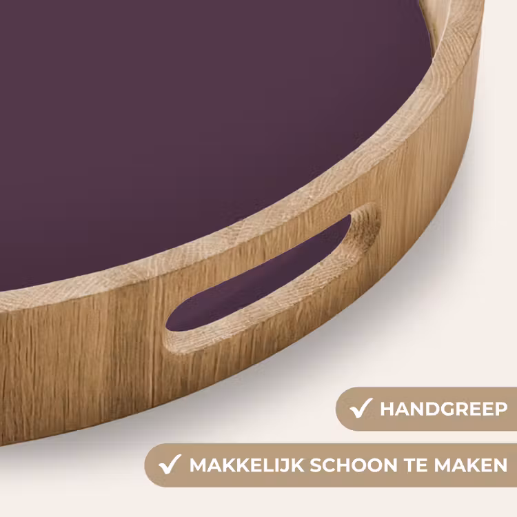 Midnight - Plum - Paars Dienblad Rond middel 914 -USP_HandgreepNL