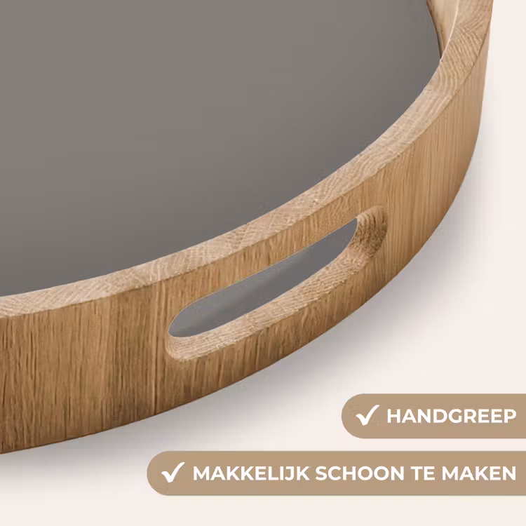 Mineral - Grey - Grijs Dienblad Rond middel 914 -USP_HandgreepNL