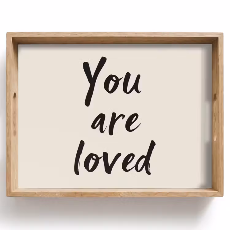 Minimalistisch - Beige - Love Dienblad Rechthoek middel -z3d_shopping