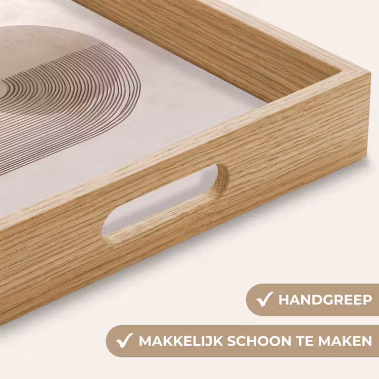 Minimalistisch - Cirkel - Lichtgrijs Dienblad Rechthoek middel -USP_HandgreepNL