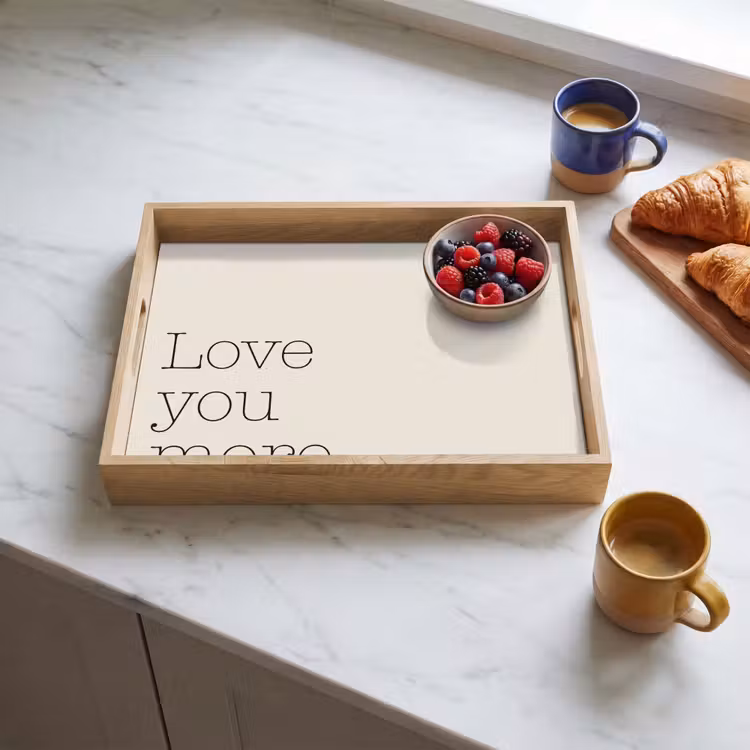 Minimalistisch - Love - Beige Dienblad Rechthoek middel -sfeer2