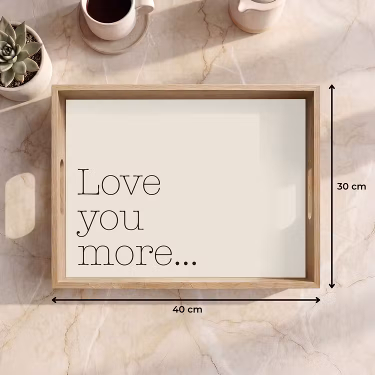 Minimalistisch - Love - Beige Dienblad Rechthoek middel -USP_Formaat