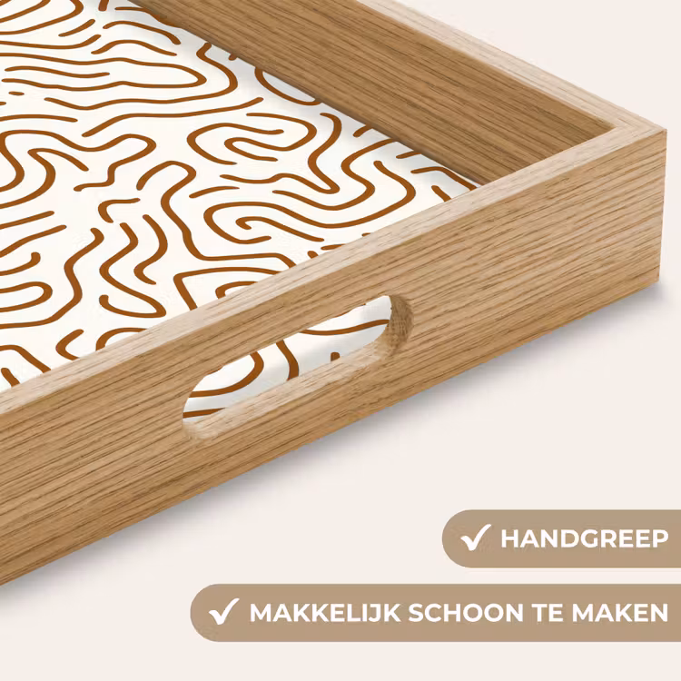 Minimalistisch - Patroon - Terracotta Dienblad Rechthoek middel 911 -USP_HandgreepNL