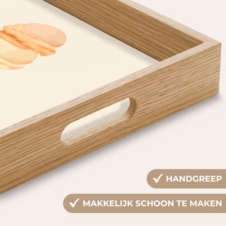 Minimalistisch - Schepijs - Hoorntje - Beige Dienblad Rechthoek middel -USP_HandgreepNL