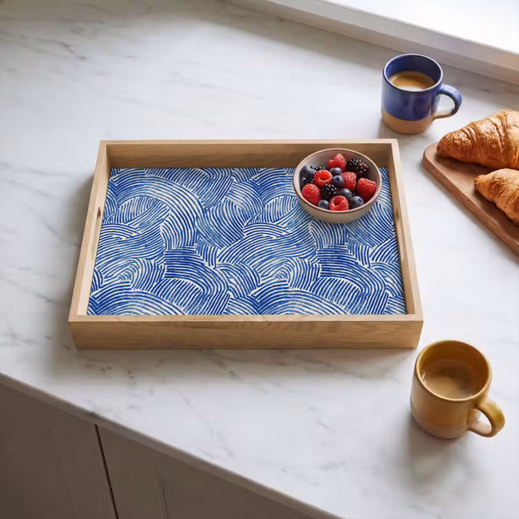 Modern - Abstract - Blauw Dienblad Rechthoek middel 911 -sfeer2