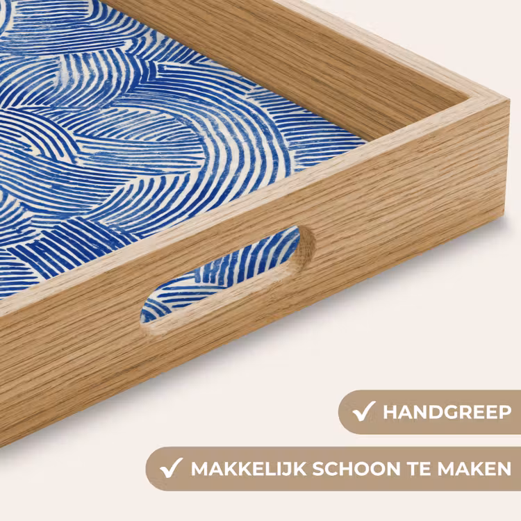 Modern - Abstract - Blauw Dienblad Rechthoek middel 911 -USP_HandgreepNL