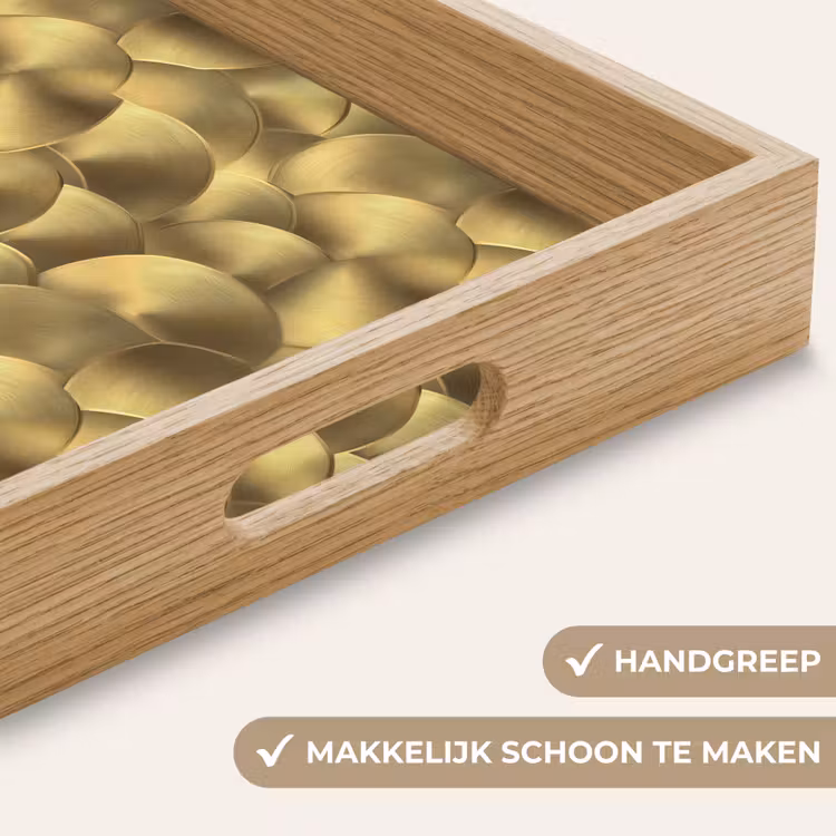 Modern - Cirkel - Goud Dienblad Rechthoek middel 911 -USP_HandgreepNL