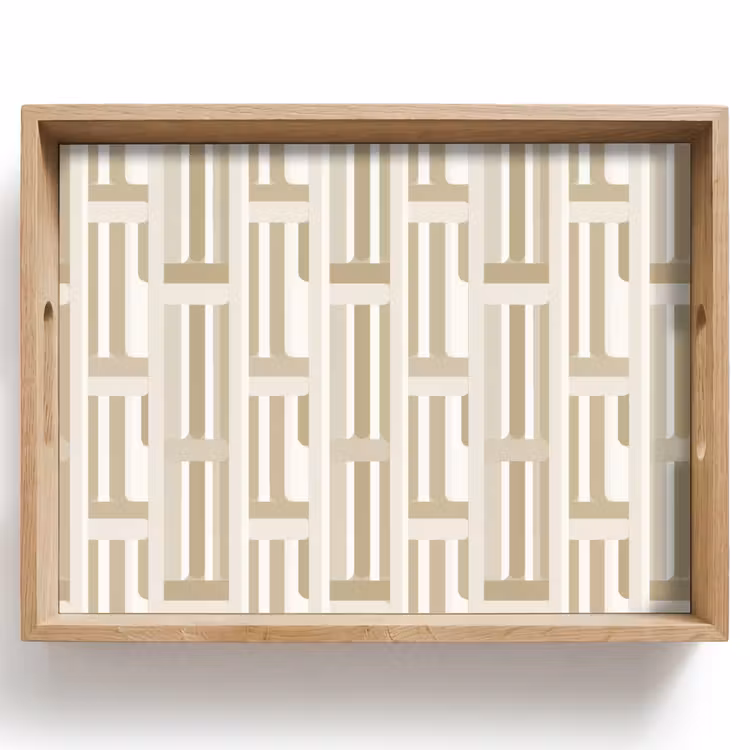 Modern - Geometrisch - Beige Dienblad Rechthoek middel 911 -z3d_shopping