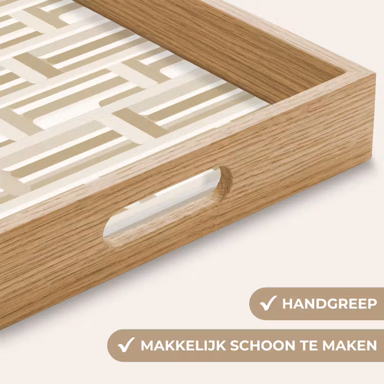 Modern - Geometrisch - Beige Dienblad Rechthoek middel 911 -USP_HandgreepNL