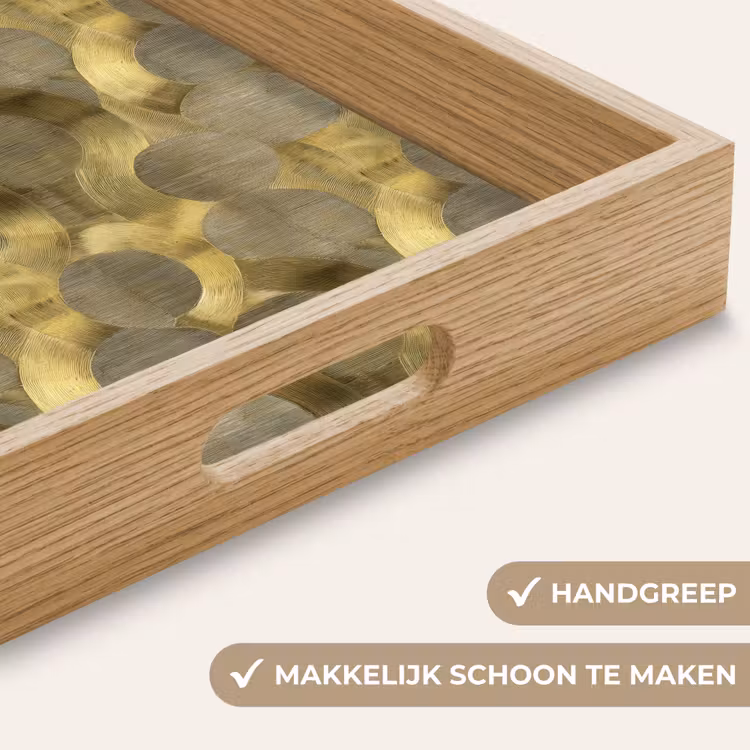 Modern - Geometrisch - Goud Dienblad Rechthoek middel 911 -USP_HandgreepNL