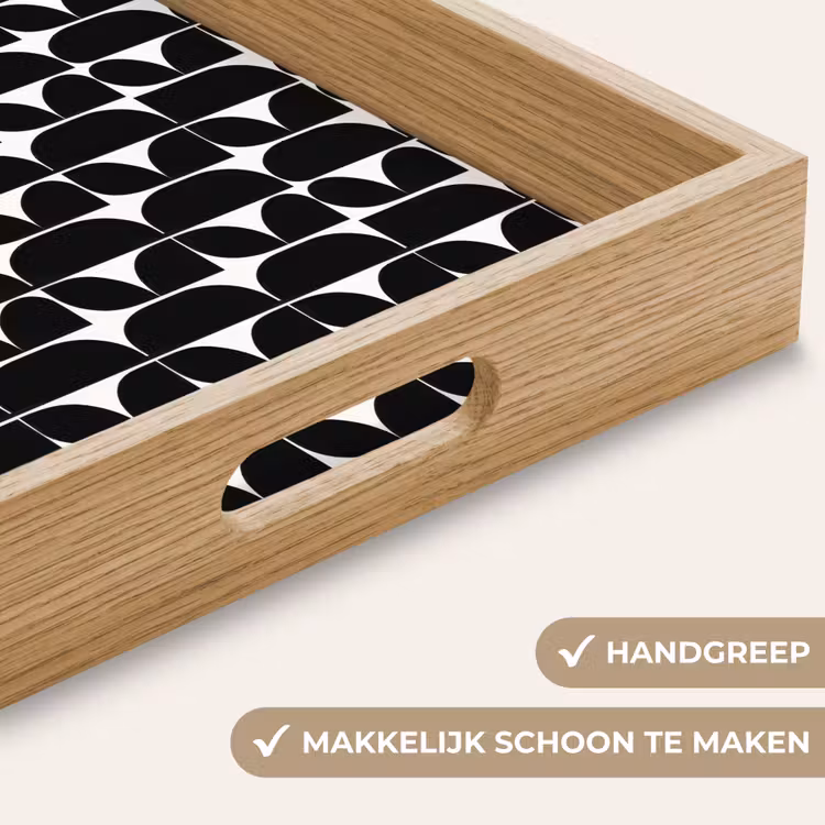 Modern - Geometrisch - Zwart Dienblad Rechthoek middel 911 -USP_HandgreepNL