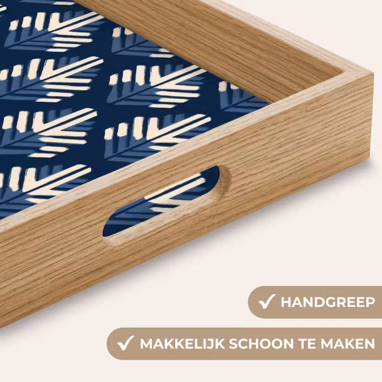 Modern - Patroon - Blauw Dienblad Rechthoek middel 911 -USP_HandgreepNL