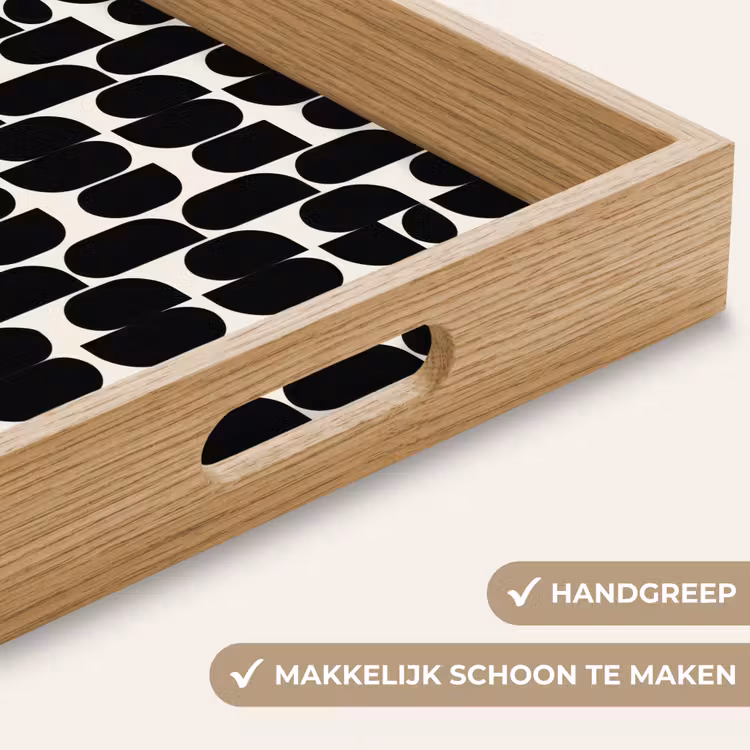 Modern - Patroon - Zwart Dienblad Rechthoek middel 911 -USP_HandgreepNL