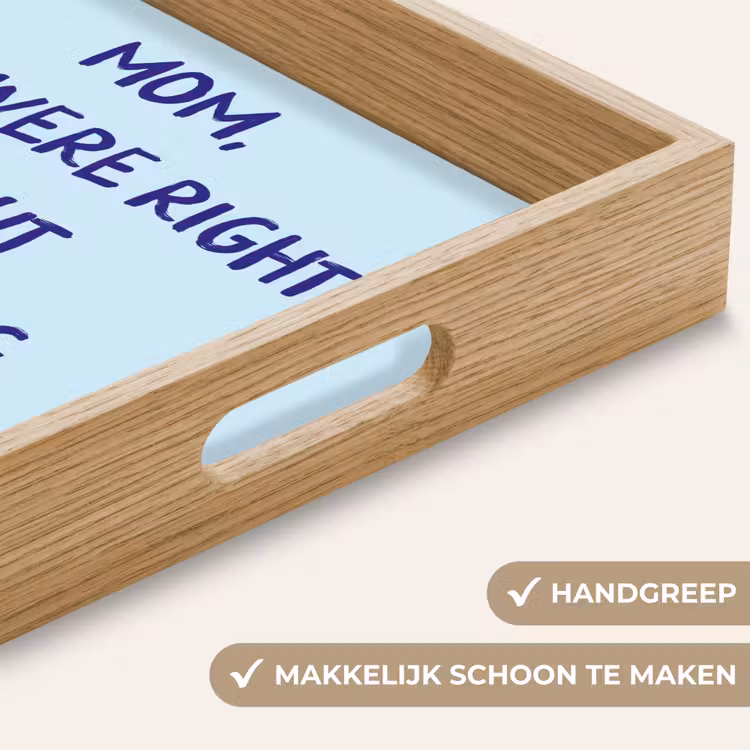 Moeder - Quote - Blauw Dienblad Rechthoek middel -USP_HandgreepNL