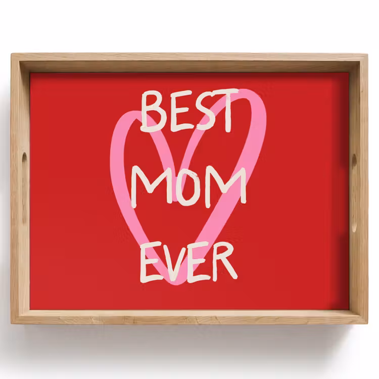 Moeder - Quote - Hartje - Rood Dienblad Rechthoek middel -z3d_shopping