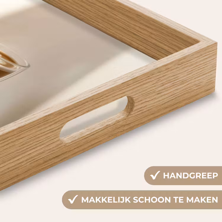 Mok - Latte - Minimalistisch - Schaduw Dienblad Rechthoek middel -USP_HandgreepNL